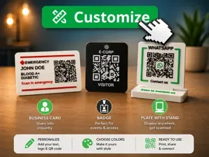 Smart QR Code Generator for Signs, Badges & Cards