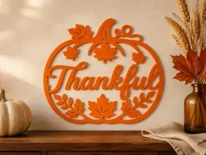 Thankful Pumpkin Sign – Fall Wall Decor