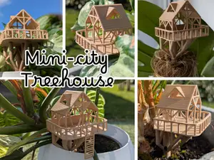 Mini city treehouse - plant decoration