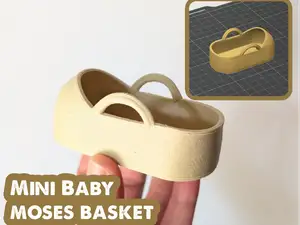 Mini Baby Moses Basket Miniature Dollhouse 
