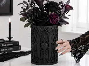 Goth Sacred Hearts Flower Vase for Dark Decor