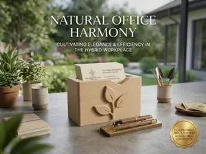 Leaf Business Card Holder Desk Organizer