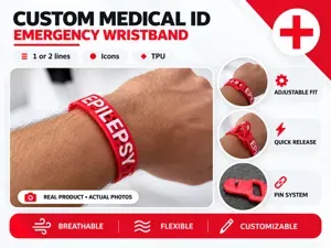 Customizable Emergency Medical ID Wristband – TPU