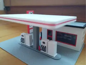 Gas Station h0 / HO 1:87 for modeltrain or diorama