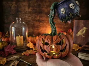 Spooky Halloween Pumpkin Cauldron Light