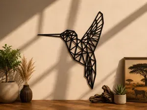 Cadre Décoratif 3D – Colibri Géométrique