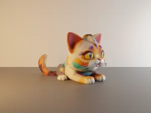 Cute colorful baby cat
