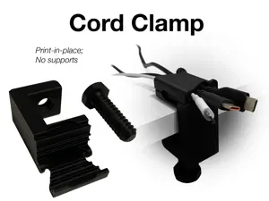 Cord Clamp — Print-in-Place, No Supports