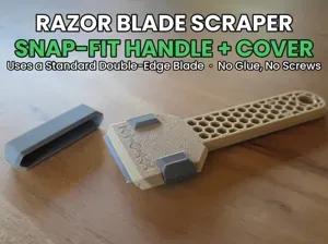 Razor Blade Scraper — Snap-Fit Handle + Cover