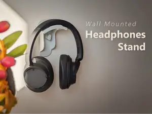 Wall Mounted Headphones Stand (w/cable hooks)