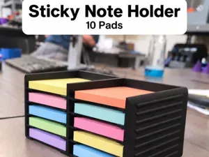 Sticky Note Holder, 3D Printed Desk Organizer