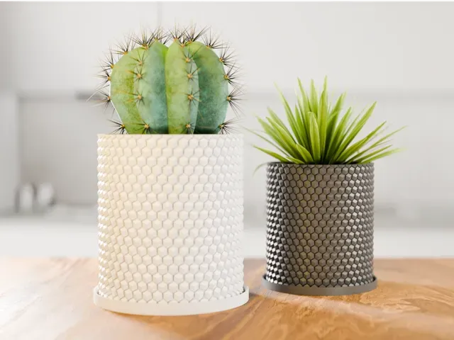 Flower Pot with HoneyComb