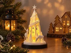 Weihnachtliche LED-Kapelle mit Rehen