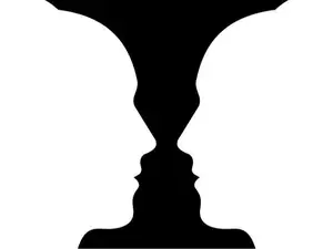 Faces or Vase Rubin's Vase Optical Illusion