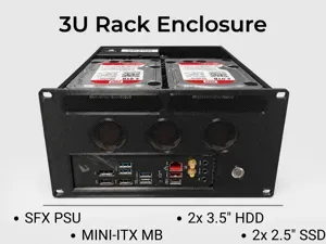 3U 10" Rack Case - Mini-ITX + SFX PSU + 2x3.5" HDD