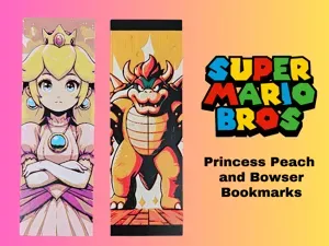 Princess Peach and Bowser Bookmarks