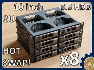 10 inch Rack 3U: 8 x 3.5 inch HDD - HOT SWAP !