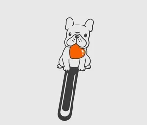 Bookmark Bull Dog French Heart Puppy Cute Kawaii