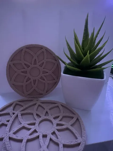 Scandinavian Floral Coaster Minimal Nordic Design — Image 2 of 4