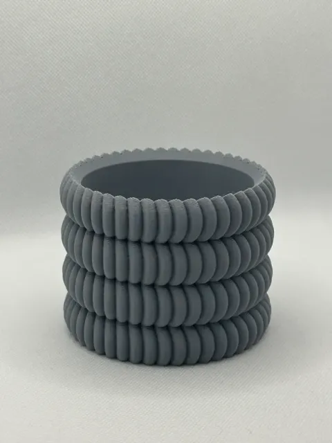 easy to print plant pot. Ribbed disk style planter — Фото 7 из 11