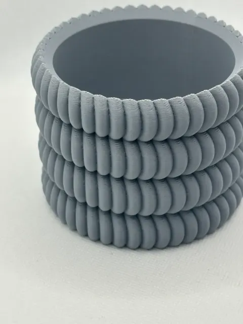 easy to print plant pot. Ribbed disk style planter — Фото 8 из 11