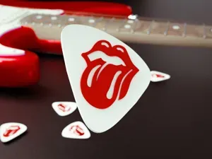The Rolling Stones Guitar Pick 3D logo