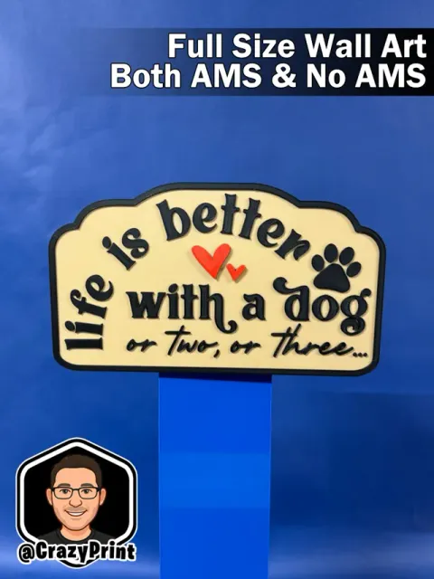 Life is Better with Dogs! Pet sign/wall art-No AMS — Фото 3 из 5