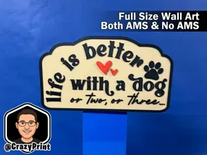 Life is Better with Dogs! Pet sign/wall art-No AMS