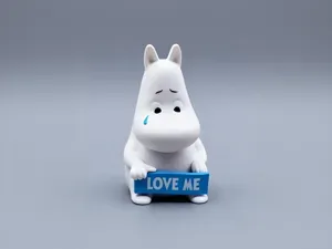 姆明坐姿love me-荷兰姆明Moomin小肥肥家族摆件女童涂色玩具