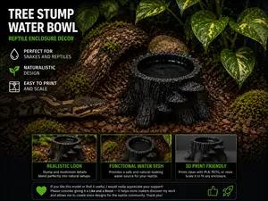Tree Stump Feeding Bowl for Spider, Tarantula
