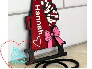 Cheer Horn Pom Hair Tie Holder Key Chain