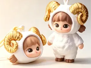 大胖丫头—白羊头部挂件公仔摆件手办 全分件