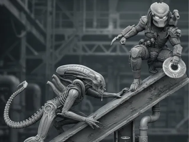 Alien vs. Predator Diorama - Industrial Scene