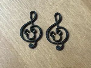 mickey mouse music note earrings