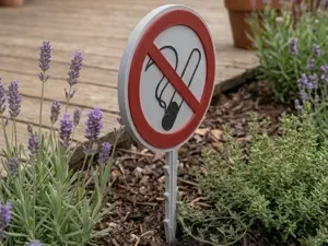 Rauchverbot Schild mit Erdspiess