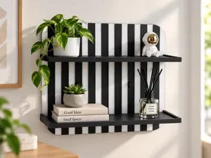 Moderne zweistöckige Wandablage / Lamellen-Design