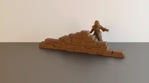Ruined straight wall #8 - wargaming terrain