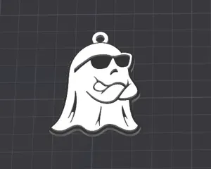 boo ghost keychain/necklace charm(free commercial)