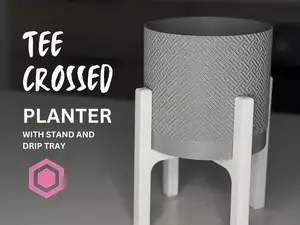 Tee Crossed Planter with Stand and Drip Tray