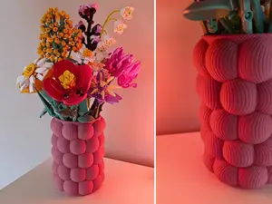 Himbeervase für Klemmbausteinblumen