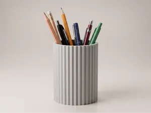 Modern Ribbed Desk Organizer for Pens and Pencils