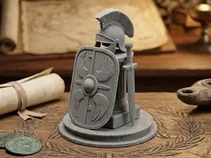 Piccolo Diorama  con Scudo, Elmo e Spada Romani