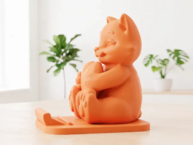 Cute Kitty Bear Phone Stand Hugging Heart #42 — Фото 3 из 3