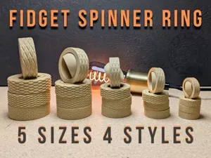 Fidget Spinner Ring 5 Sizes 4 Style Caziuz Designs