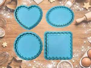 Set de Cortadores com carimbo Scallop