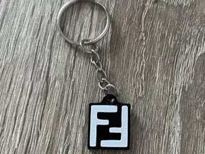 Fendi Style Double F Logo Keychain
