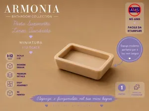 Porta Saponetta Moderno Linea Quadrata 1:12