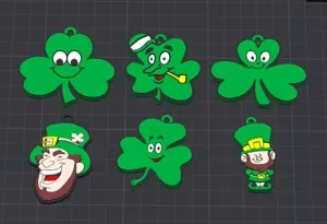 6 assorted st patrick's day keychains / necklace charm pack 1 (free for commercial use)