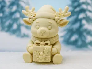 Winterliches Rentier mit Geschenkzauber