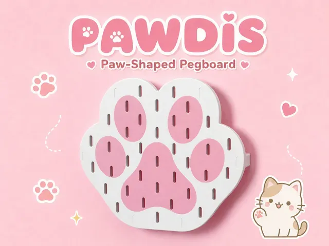 PAWDIS Paw-Shaped Pegboard (with Mounting System)
